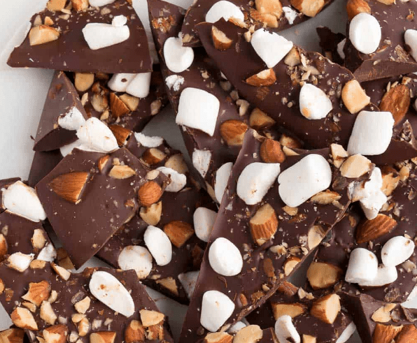 Almonds And Marshmallows Chocolate Brittle