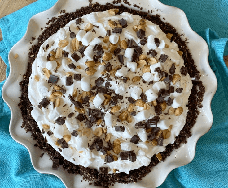 Chocolate Chip Almond Pie With Marshmallow