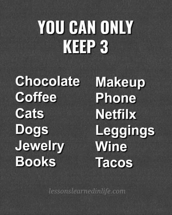 You can only keep 3, chocolate and what other two? :) #chocolate ...
