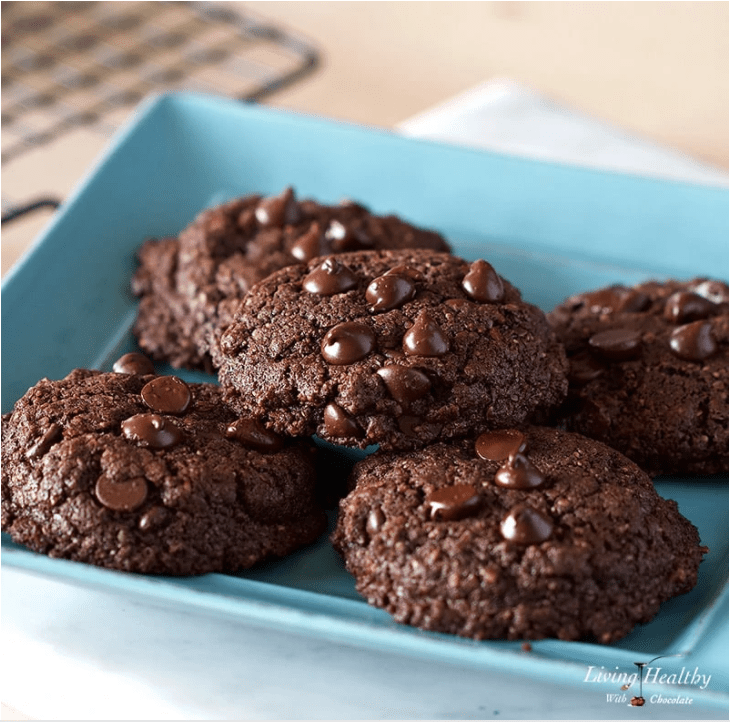 healthy double chocolate chip cookies
