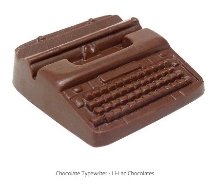 chocolate typewriter lilac chocolates