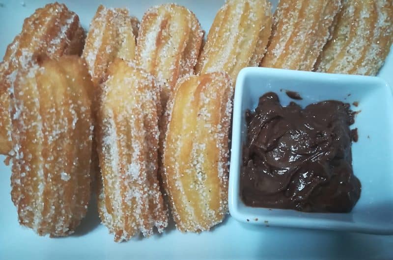Homemade Churros with Chocolate Sauce for the weekend