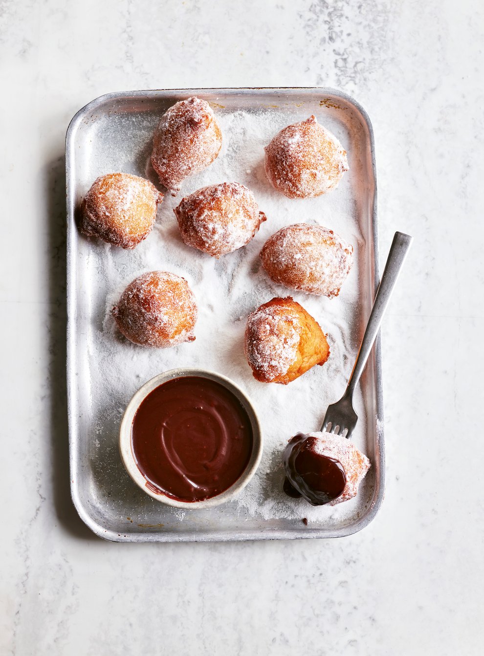 Gordon Ramsay’s mini cinnamon doughnuts with chilli chocolate dipping sauce