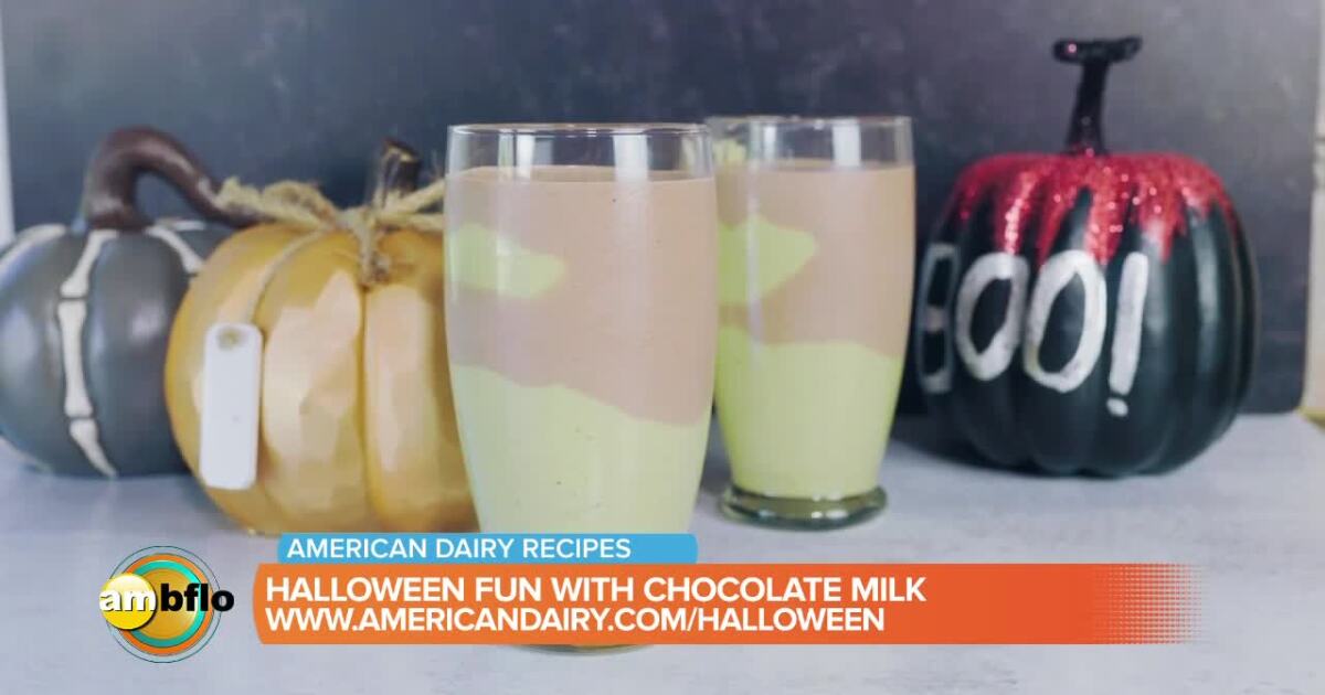 Halloween fun with chocolate milk