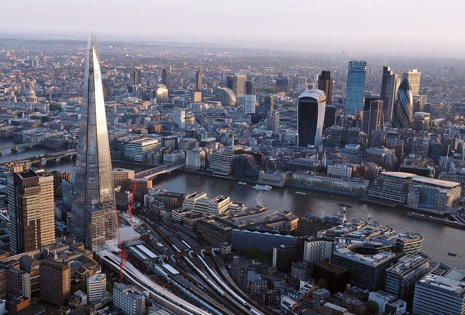 london from a hot air balloon