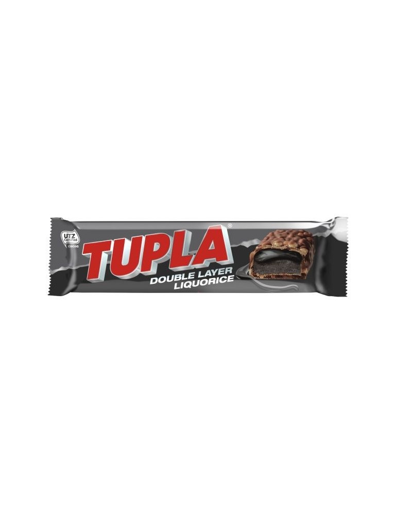 cloetta tupla double layer liquorice milk chocolate bar with nougat liquorice 50g