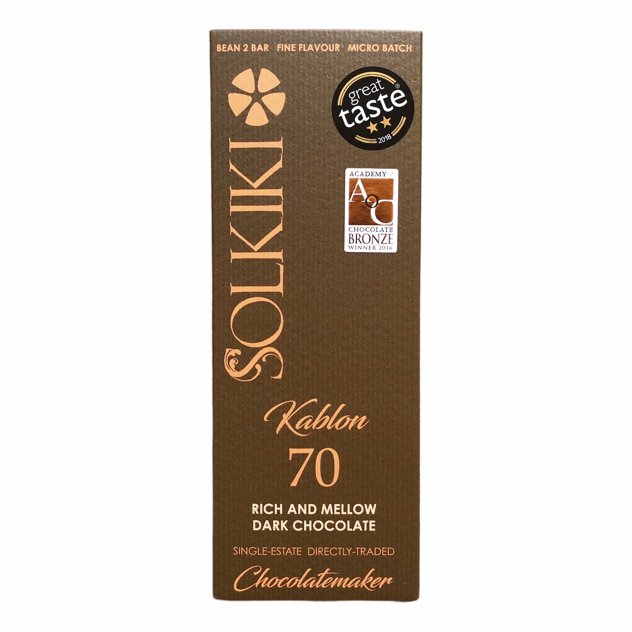 solkiki kablon estate dark chocolate bar