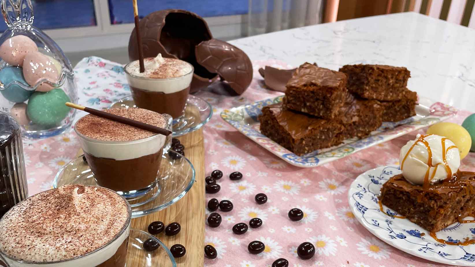 Phil Vickery's gooey chocolate brownies and decadent chocolate mousse