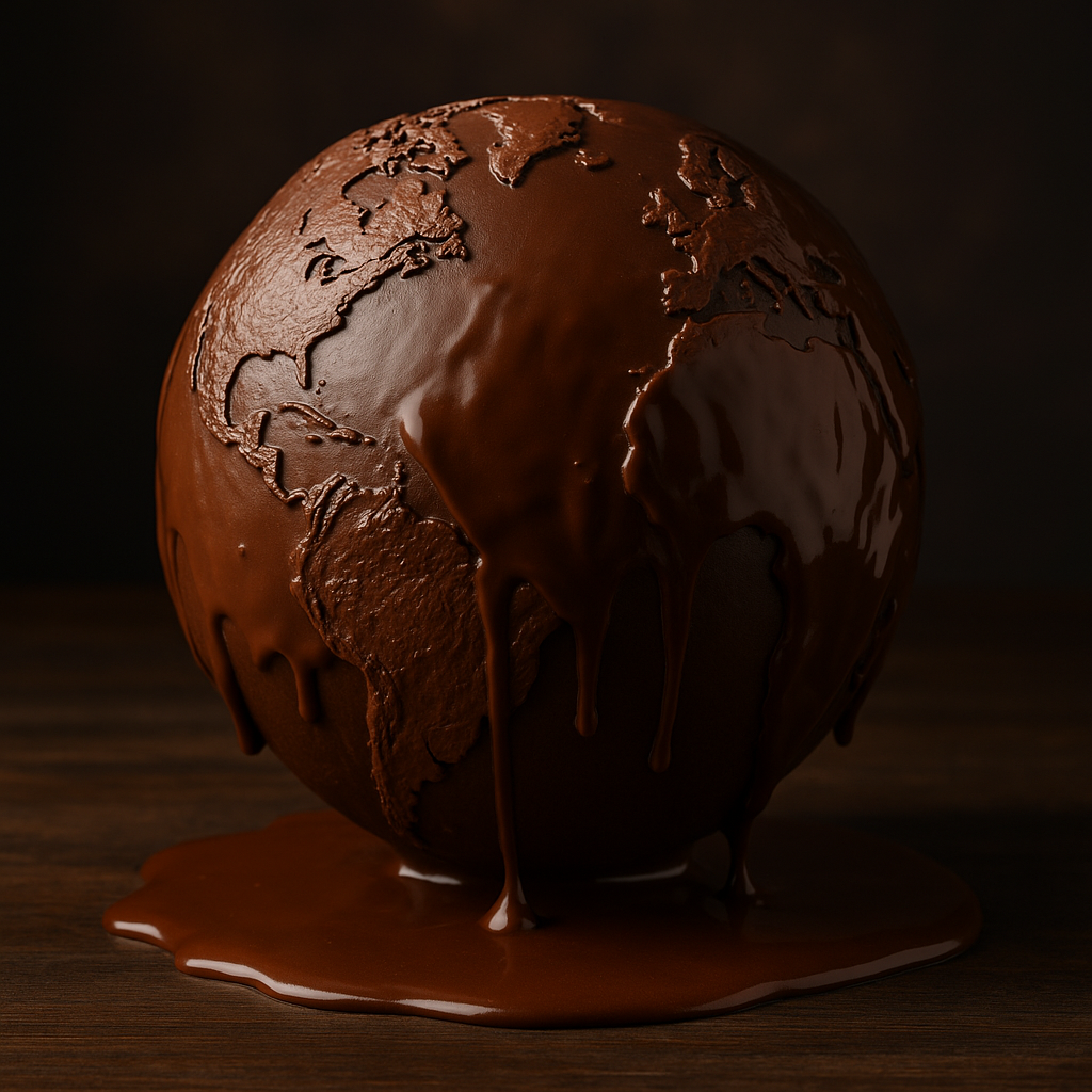 melting chocolate globe